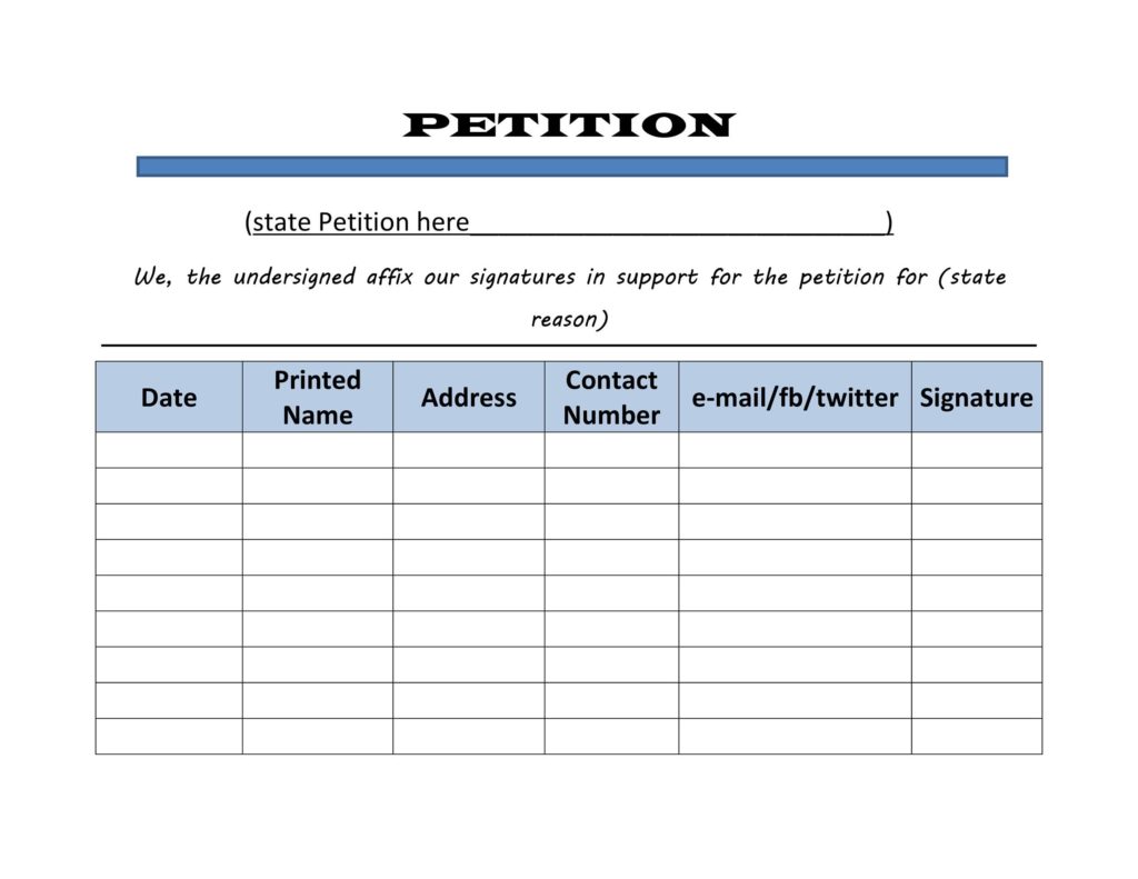 How To Write A Petition