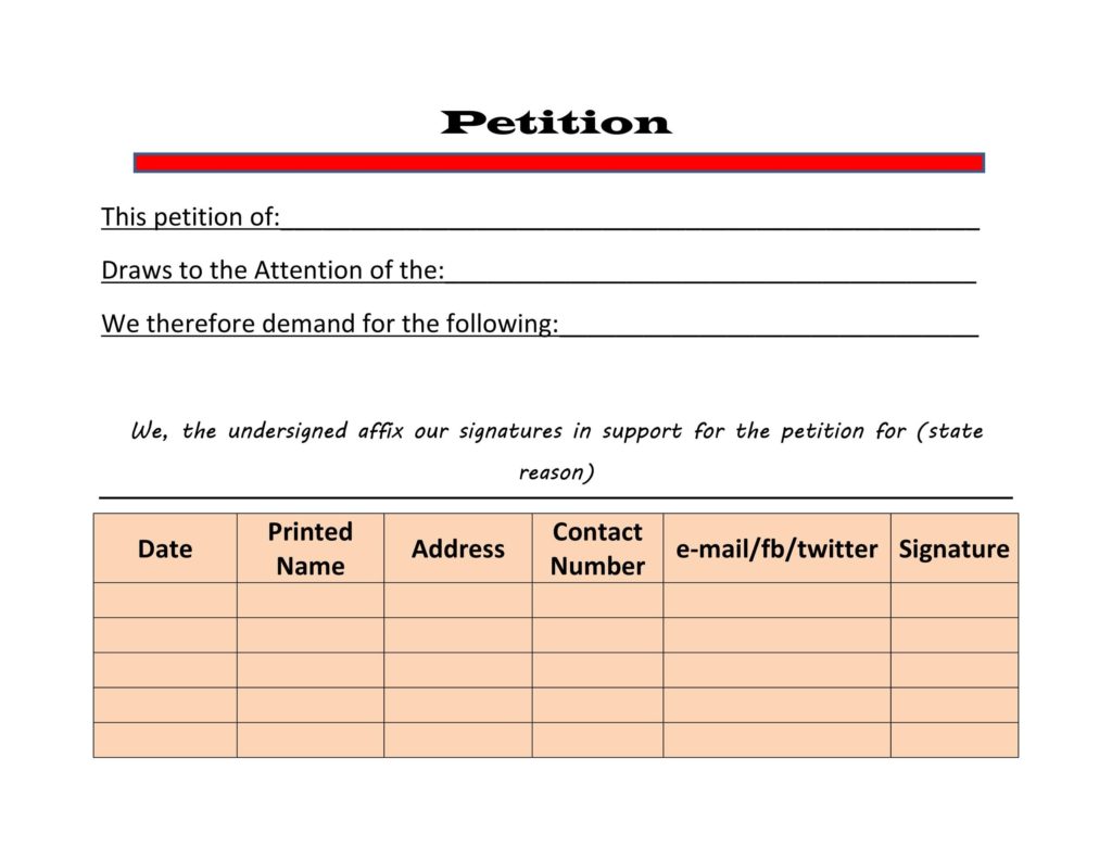 How To Write A Petition