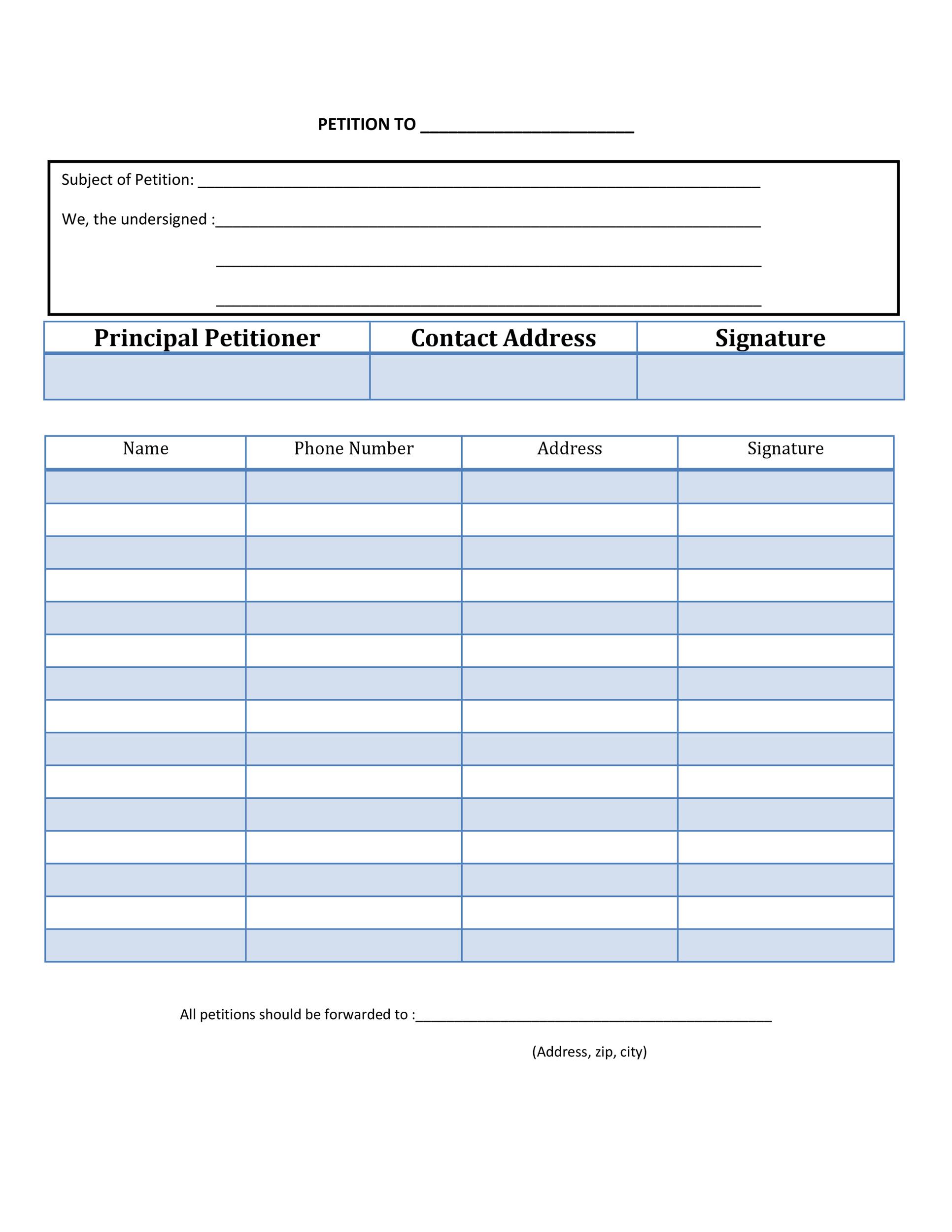 Free Signatur Petition Templates Printable